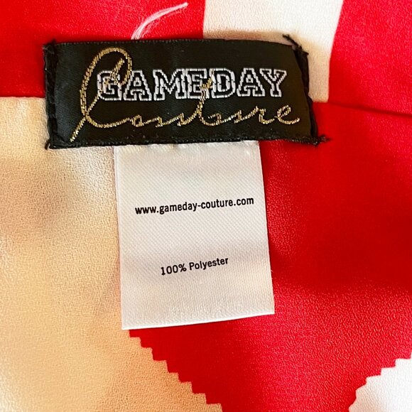 Nebraska Cornhuskers Infinity Scarf Red and White with silver glitter letters - Picture 6 of 7